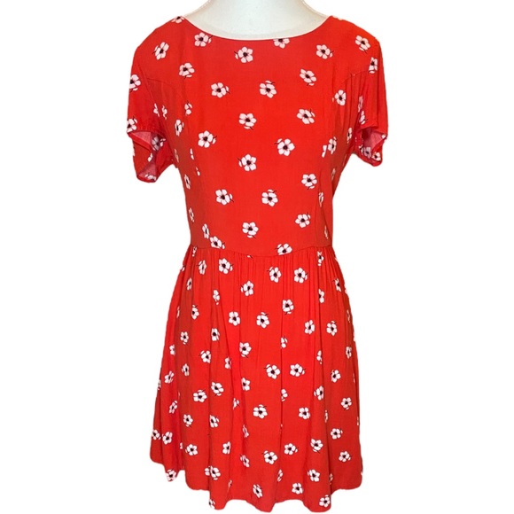 Gap Red Floral Mini Dress Size 4 - Picture 1 of 5